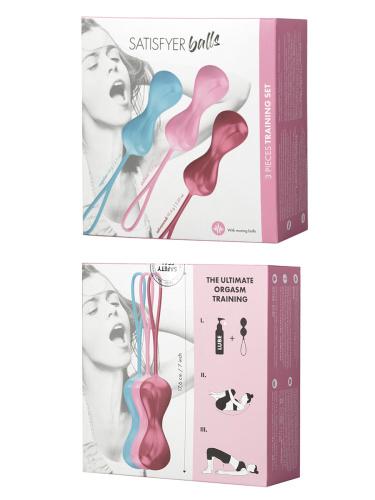 Набор вагинальных шариков "Satisfyer Balls C02 Double", ассорти цветов фото 9
