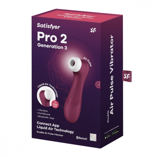 Сливовый вакуум-волновой клиторальный вибростимулятор Pro 2 Generation 3 with app control 51840