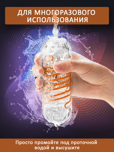 Tenga SPINNER Мастурбатор Beads (SPN-005), бесцветный/оранжевый фото 5