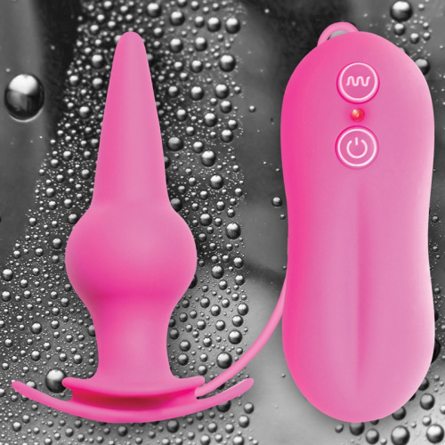 Анальная пробка с вибрацией розовая 0301-34 фото 3