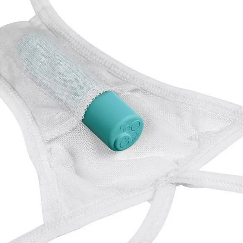 Белые трусики Remote Bow-Tie G-String S-M-L с вибрацией и анальным стимулятором фото 4