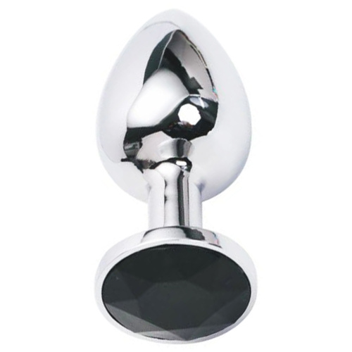 RO-SS09 LV Анальная пробка с черным кристаллом  фото 2