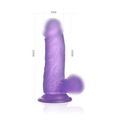 Фаллоимитатор на присоске 6" Jelly Studs Crystal Dildo Small, фиолетовый 3102P LV фото 2
