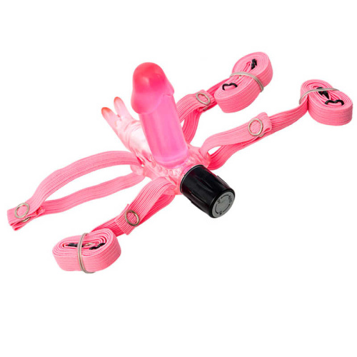 Вибратор поясной в форме зайца, розовый