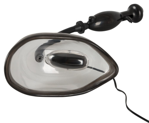 Вакуумная помпа для половых губ с вибрацией Vibrating Vagina Sucker, прозрачная фото 2